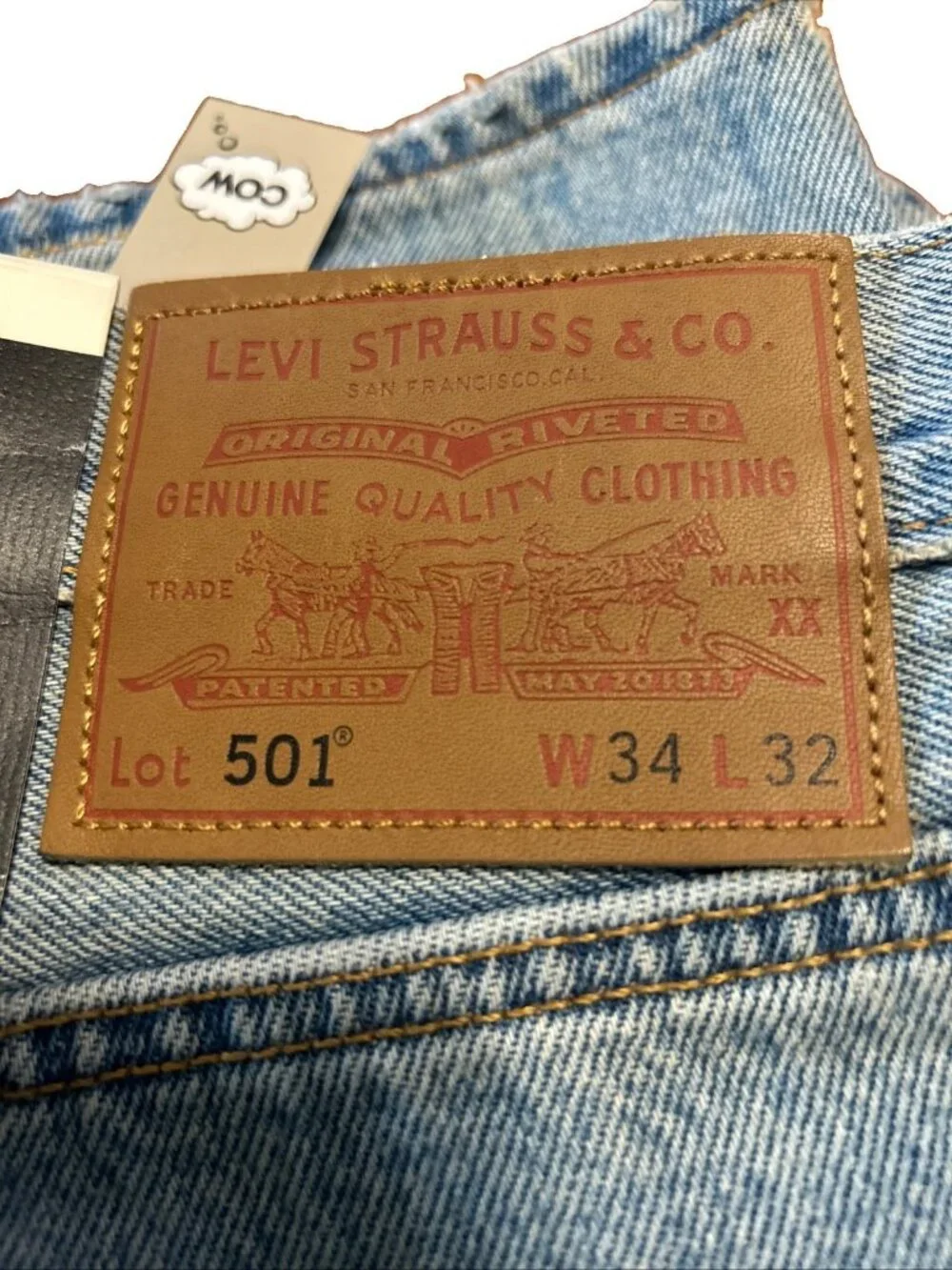 Levi's Premium Men’s 501 Jeans Hippie Love Peace Groovy Straight Leg NWT Y2K
